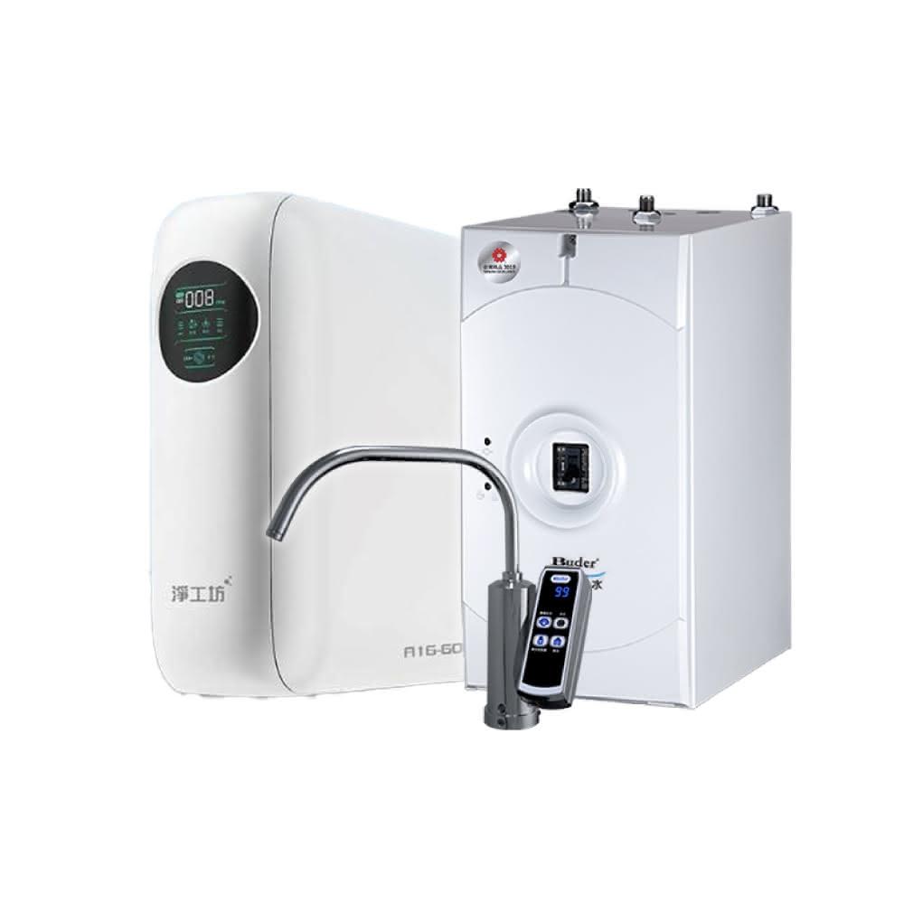 Buder普德 BD-3004NI 櫥下型淨水器，採用 RO 逆滲透淨水方式，提供高純度飲用水。適合廚房安裝，冷熱觸控飲水機設計，容量 3~4 公升，支援 RO-1101、RO-1201、RO-1301、CP-B450、小 T-33 濾芯。臺灣製造，公司貨，享有 2 年保固，BSMI 許可字號 R51269，確保安全可靠的家庭飲水解決方案。