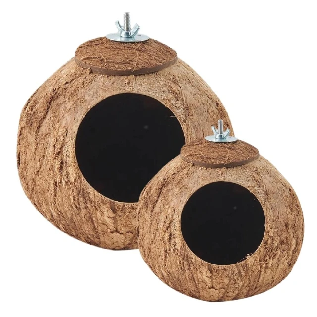 天然椰殼窩 小寵椰子窩 倉鼠窩 造景睡窩 椰子窩 躲藏屋 椰殼造景 鸚鵡椰殼鳥窩