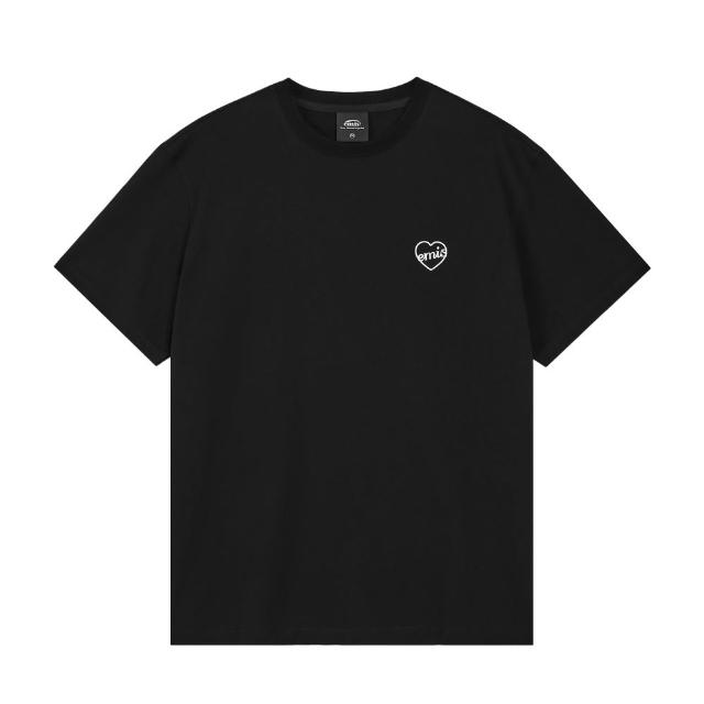 Tシャツ・カットソー EMIS HEART T-SHIRT 5BNY799 emis】預購韓國emis HEART T-SHIRT SHIRT 韓製愛心刺繡寬版短袖T