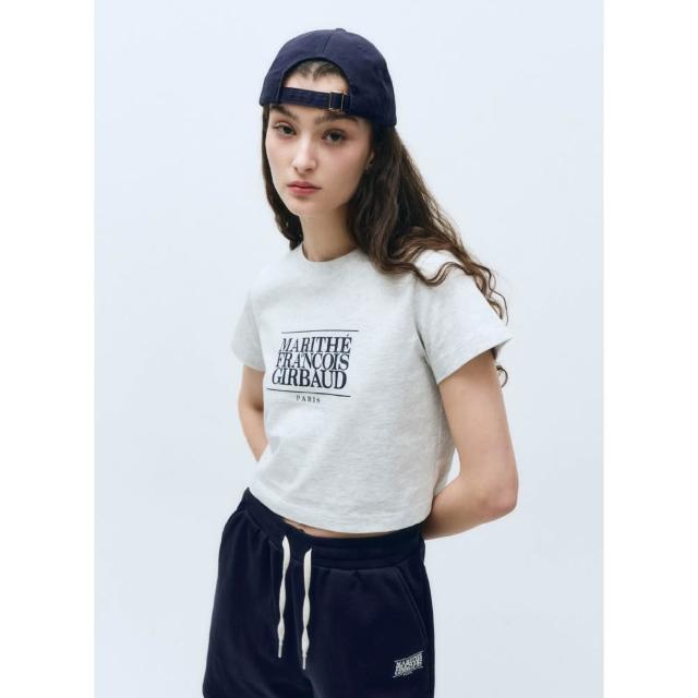 ★Marithe + Francois Girbaud★ W BASIC CROP TEE light heathe MARITHE FRANCOIS GIRBAUD】預購韓國MARITHE W CLASSIC LOGO