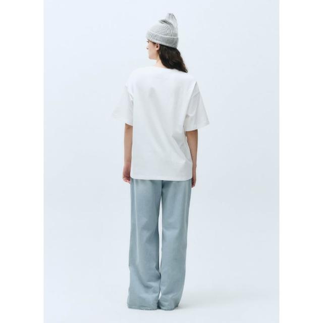 Marithe☆25SS W OVER FIT HANDWRITING LOGO HEART TEE W OVER FIT HANDWRITING LOGO HEART TEE charcoal - MARITHE