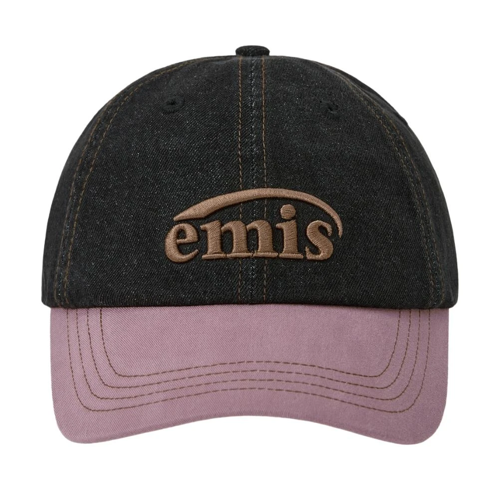 【emis】現貨+預購 韓國 emis WASHED DENIM BALL CAP 水洗丹寧棒球帽 灰粉GRAY/PINK