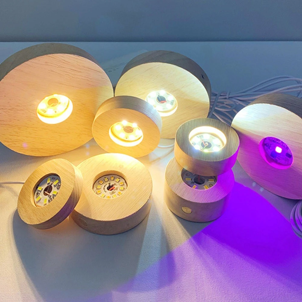 【JOEKI】實木LED燈座-新款實木LED燈座 底座 實木 LED 打底 可放水晶 小夜燈 夜燈 床頭燈