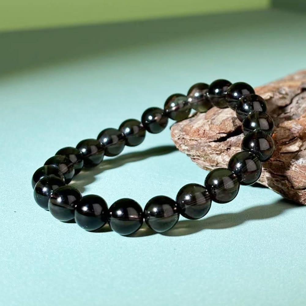 Paiya 派亞】8mm茶水晶手鏈冰種烟晶墨晶手串送禮