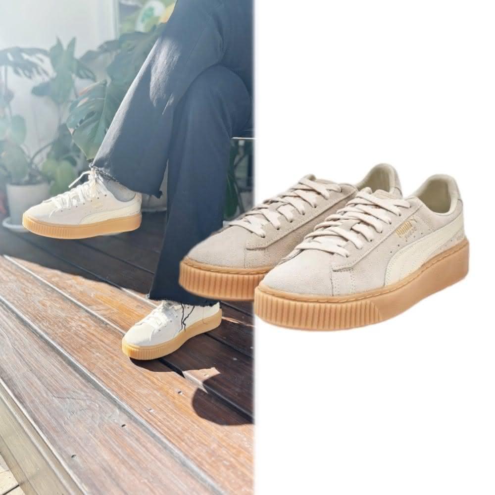 PUMA】PUMA x MARDI SUEDE PLATFORM 米白刺繡LOGO 厚底奶茶休閒