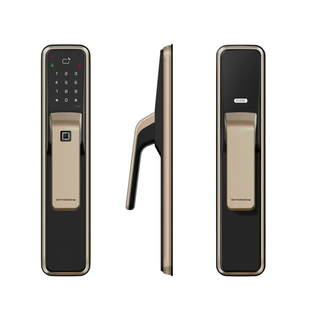 dormakaba DP850 dormakaba DP850 五合一電子鎖,提供藍芽APP、指紋、感應卡、密碼、機械鑰匙多種開門方式,支援悠遊卡、一卡通及dormakaba專用卡最多100張,登入指紋100組,密碼4-12位數,適用門厚4-10cm,使用8顆3號AA鹼性電池,緊急電源支援9V電池或TYPE-C行動電源,韓國原裝生產,二年保固,NCC認證CCAN18LP1040T9,外內鎖尺寸均42x9x8.5cm,安全智慧家用首選。