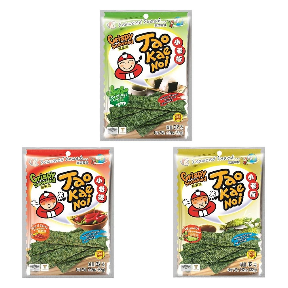 【小老闆】泰國 小老闆 厚片海苔 32g 原味 辣味 山葵(小老板海苔 泰國海苔)