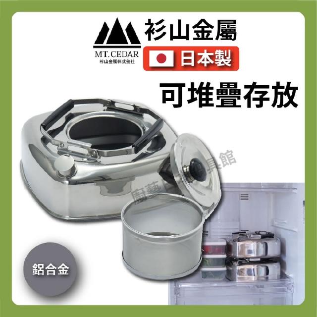 杉山金屬】2.8L 不鏽鋼方型茶壺｜附濾網(可推疊水壺)