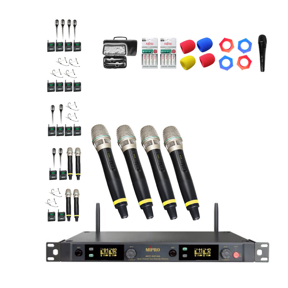 【MIPRO】ACT-5814A(5 GHz數位四頻道無線麥克風手握MU-80音頭/ACT-58H管身)