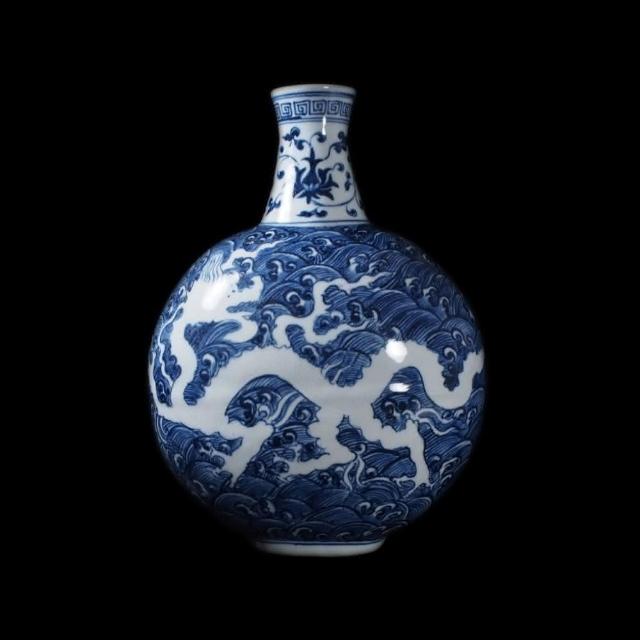 極上珍品・元・青花・人物故事紋・梅瓶』極美品・極細工・置物・古賞物