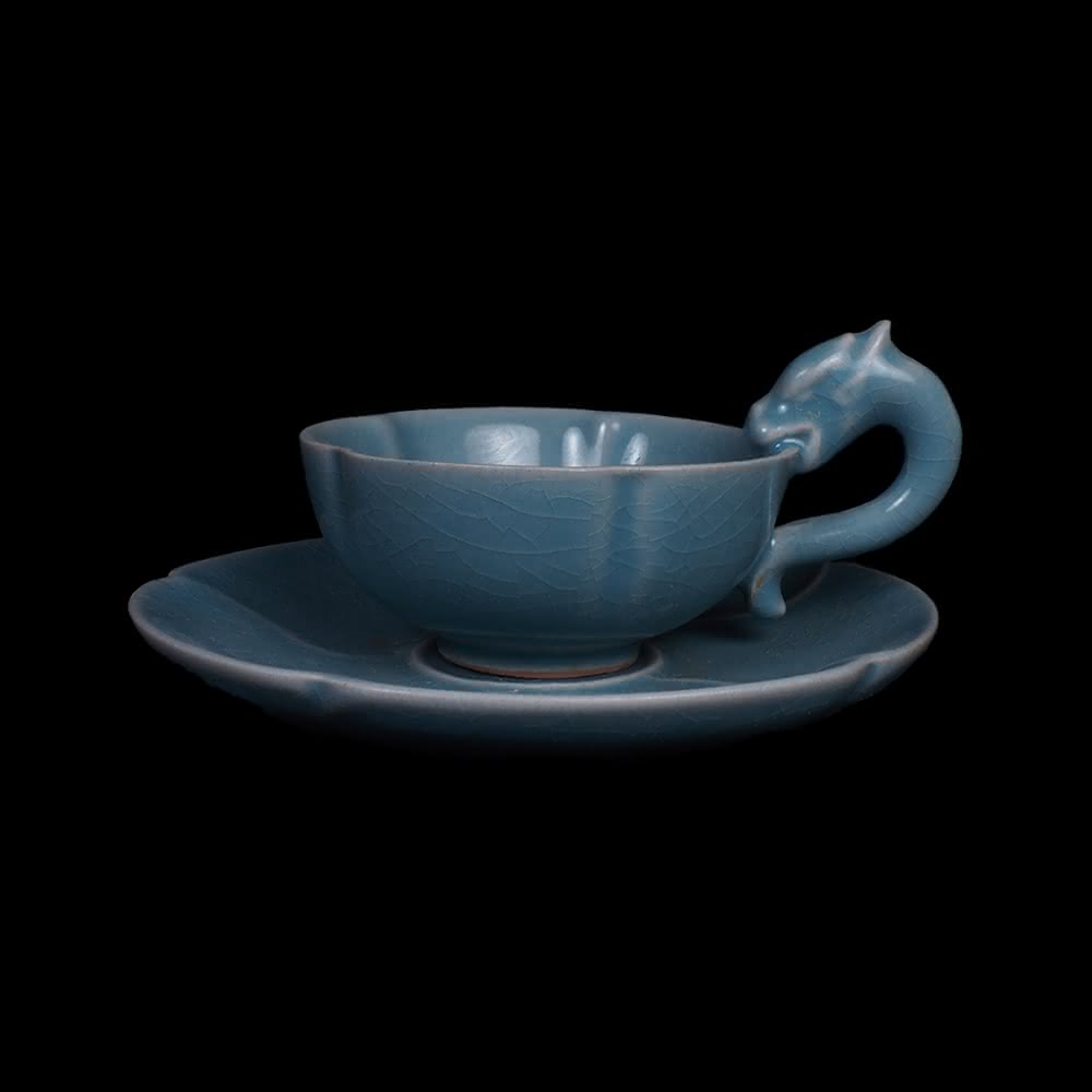 汝窯天青釉双耳尊 中国 古美術 綺麗 【詳細不明】 鈞窯 澱青釉紫斑 双龍耳壺 – Jun ware jar | 陶磁オンライン