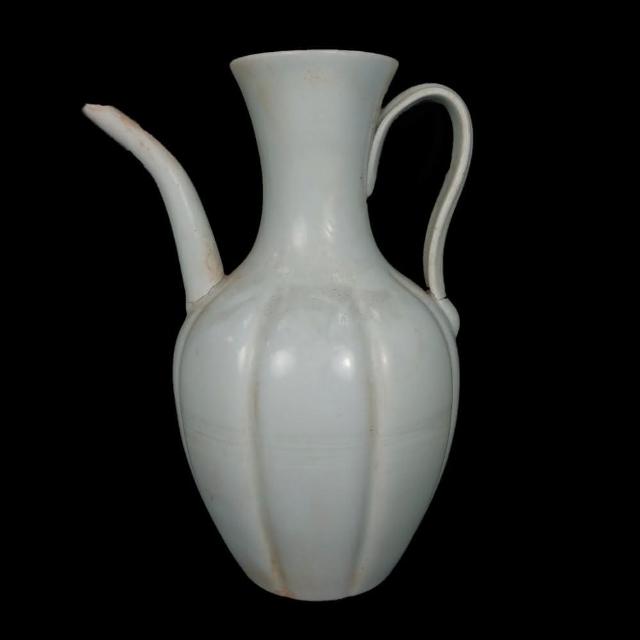 宋・古陶磁器・湖田窯影青釉蓮花執壺・箱付』極細工・古