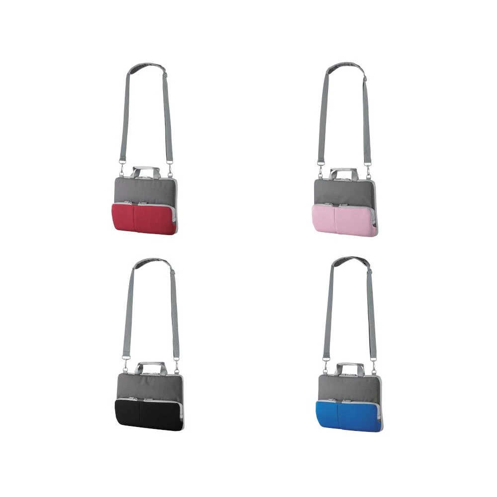 【ELECOM】11.6吋兩用橫式防震收納袋-黑/藍/粉/紅