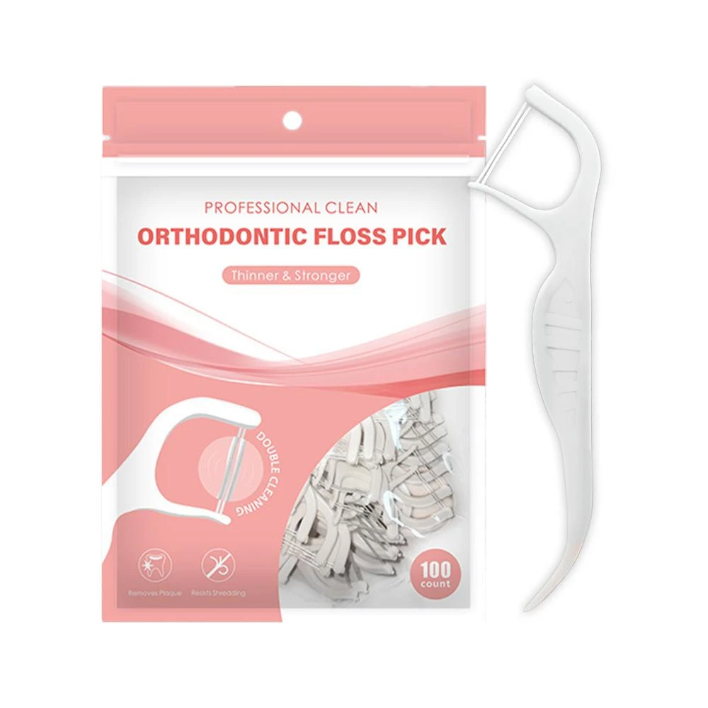 【178小舖】矯正牙線棒 100入 矯正專用 (雙線牙線棒 矯正牙線 牙籤 牙線棒 牙線 雙線牙線 牙間刷 牙套清潔)