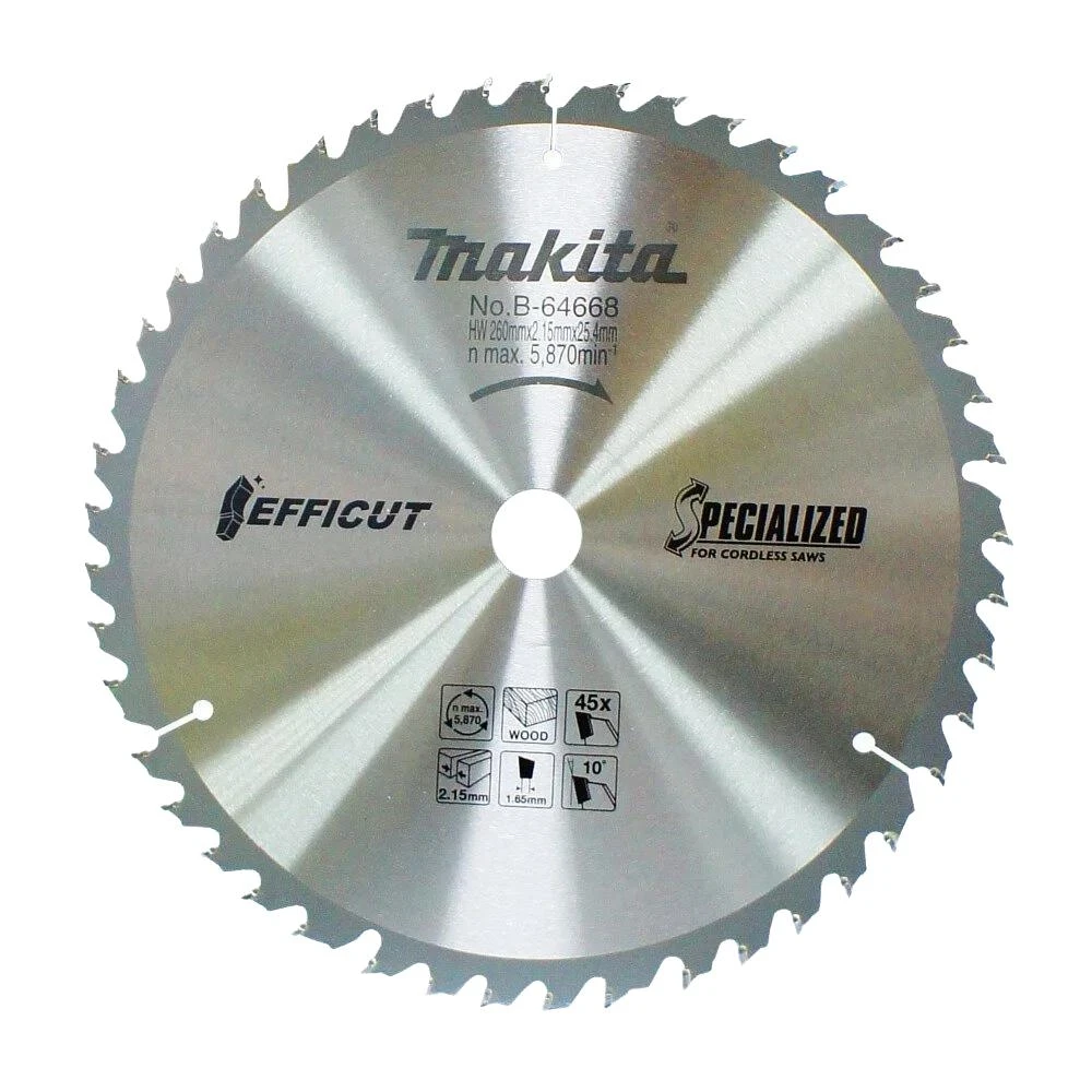【MAKITA 牧田】木材鎢鋼圓鋸片260×25.4×1.65×45T(新式刀刃)