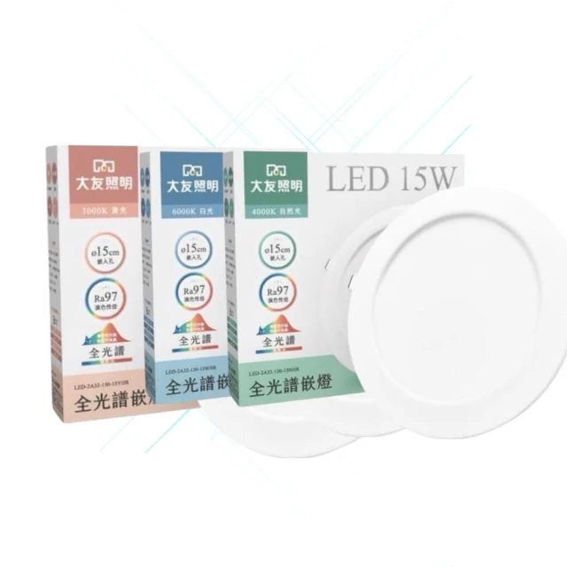 大友照明 LED超薄崁燈15W崁孔15公分(LED15公分崁燈)