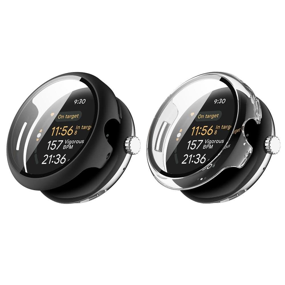 PC+鋼化玻璃一體錶殼 適用 Google Pixel Watch 3 41MM 45MM 手錶 保護殼 硬殼