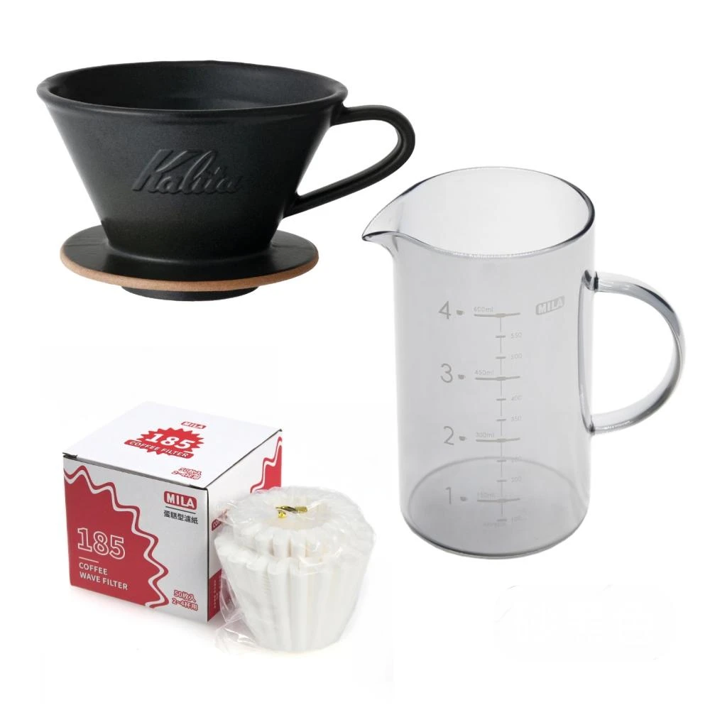 【Kalita】MI-185 濾杯組合(濾杯+濾紙+量杯)