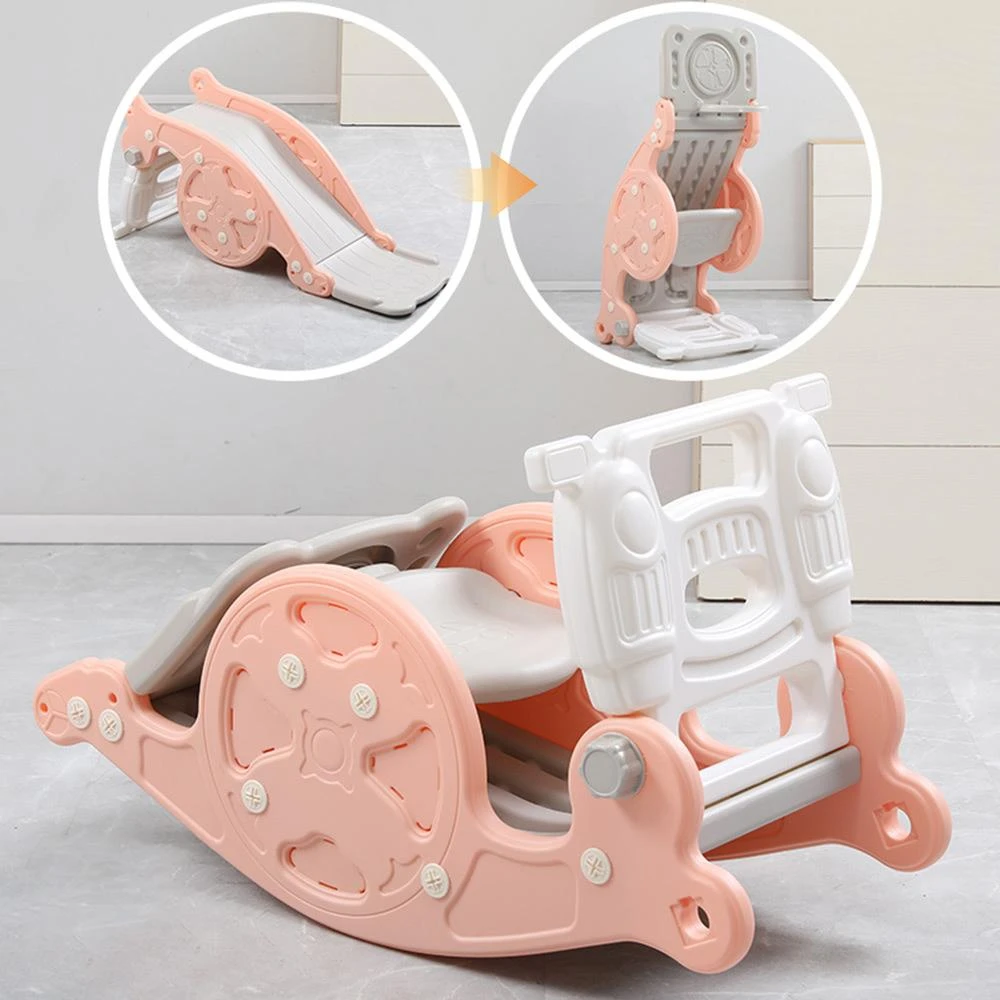 【LEMU 樂牧】多功能三合一兒童搖搖馬溜滑梯玩具籃球架(搖搖馬/兒童玩具/兒童籃球架/兒童生日禮物/溜滑梯)