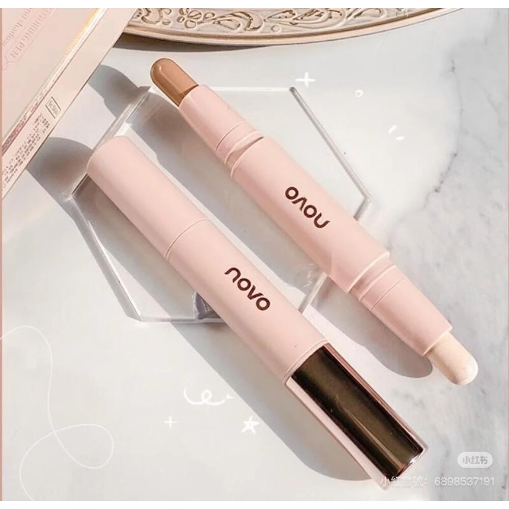 現貨24H速出 NOVO 高光修容棒 雙頭兩用一體筆啞光提亮臉部面部鼻影陰影遮瑕臥蠶