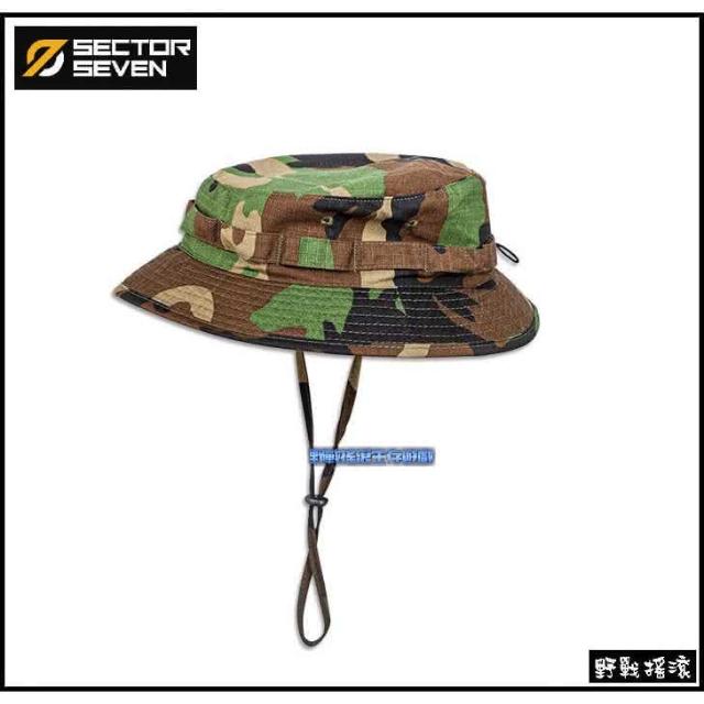 野戰搖滾SECTOR SEVEN 兒童圓邊帽可調式多地形迷彩戰術闊邊帽圓