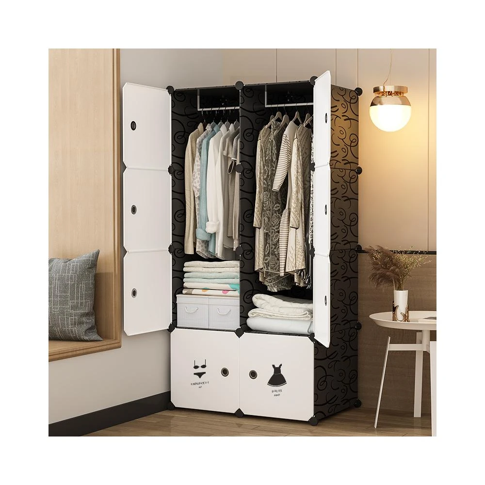 簡易衣櫃家用臥室出租房宿舍布衣櫥小型塑膠組裝收納櫃子結實耐用