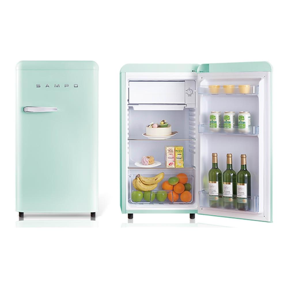 【SAMPO 聲寶】( SR-C10/E ) 99公升 歐風美型單門冰箱-香氛綠《送基本安裝、舊機回收》