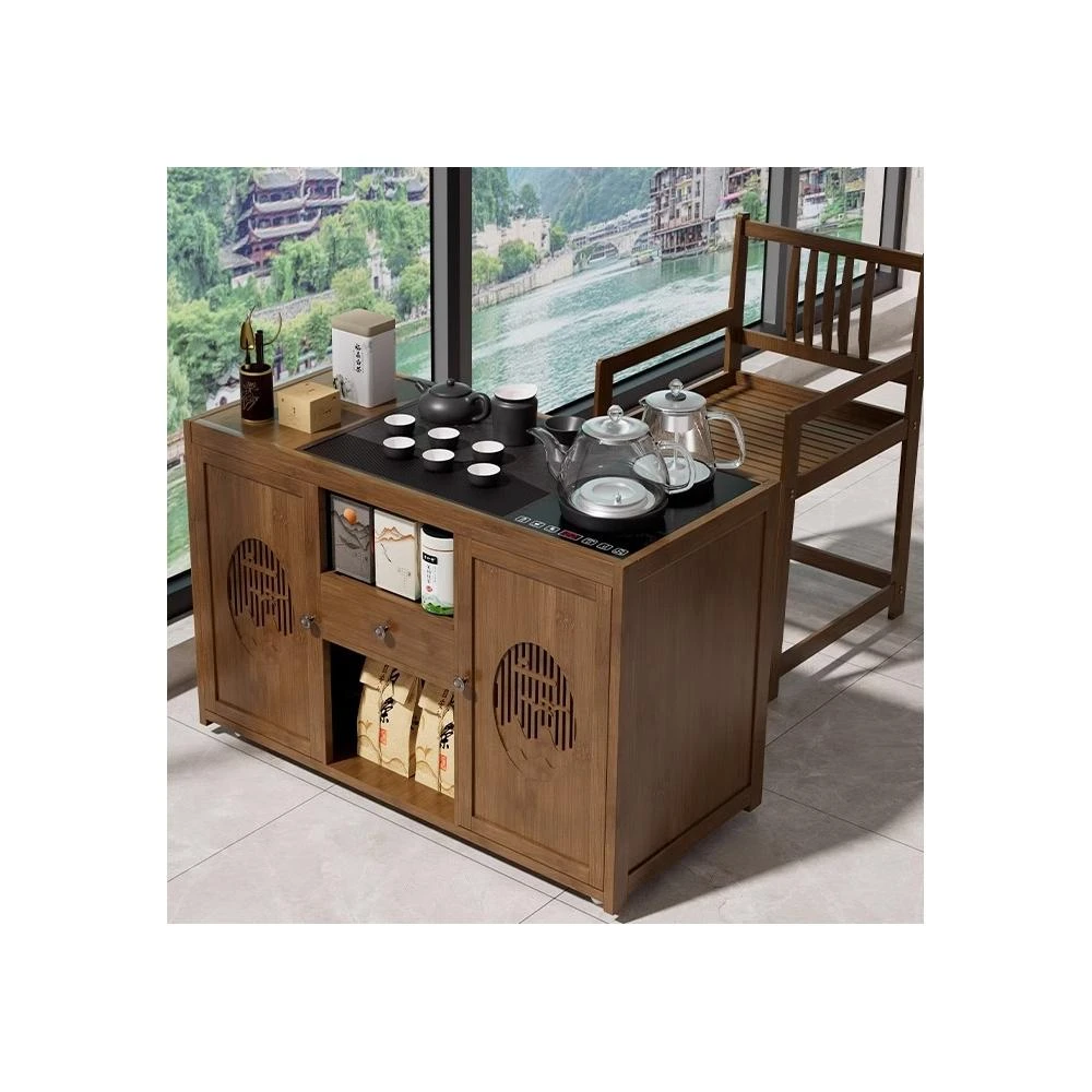 新中式茶桌移动小茶台客厅茶水柜沙发边几泡茶台烧水壶一体茶吧机