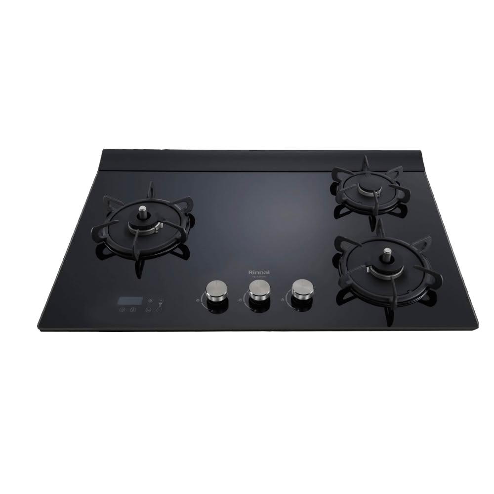 【林內】檯面式緻溫玻璃三口爐左單口瓦斯爐桶裝瓦斯RB-A3760GBL-LPG 基本安裝