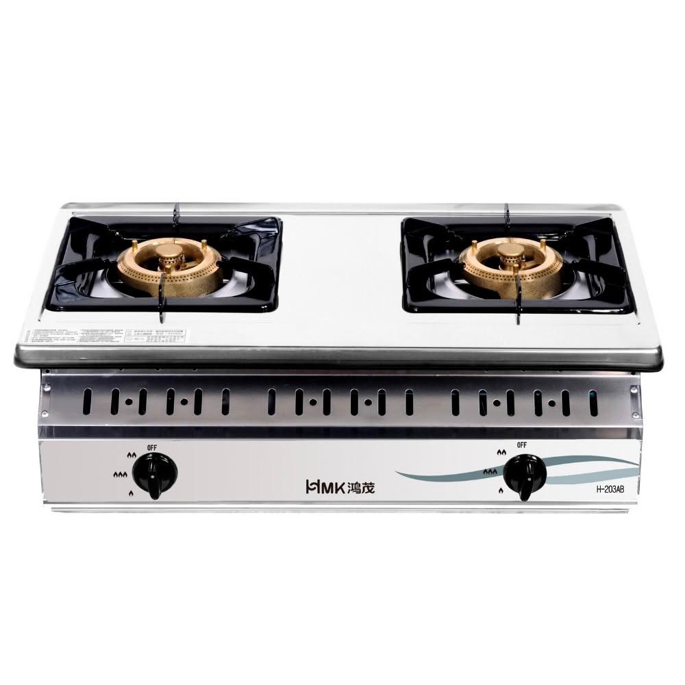【HMK 鴻茂】二口崁入爐瓦斯爐天然氣H-203AB-NG1 基本安裝
