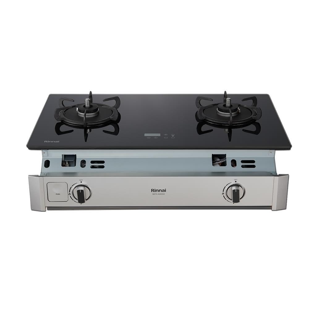 Rinnai 林內 嵌入式緻溫玻璃雙口爐 RBTS-A2660G(B) 含運不安裝
