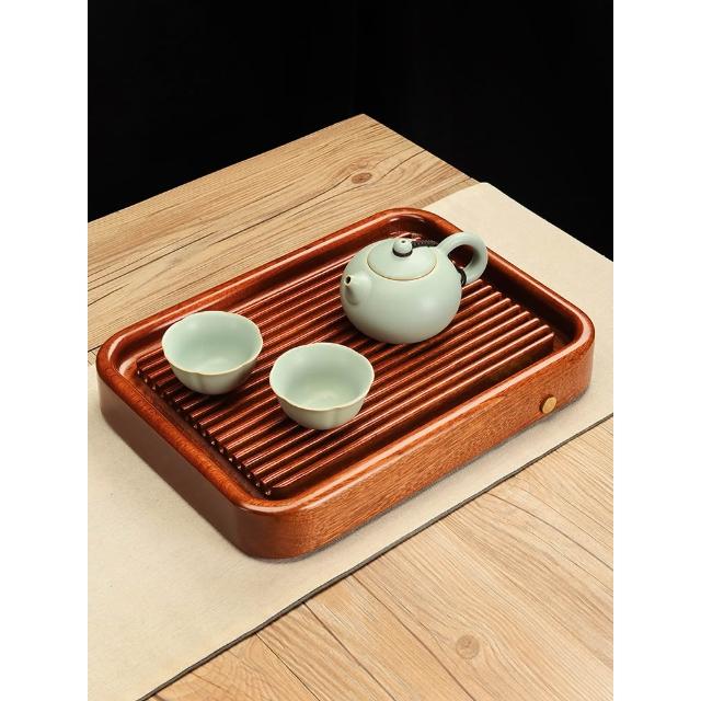簡藝花梨木茶盤小型家用茶臺高端整塊排水式客廳幹泡臺實木茶託盤