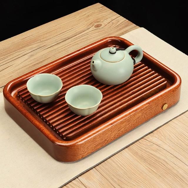 簡藝花梨木茶盤小型家用茶臺高端整塊排水式客廳幹泡臺實木茶託盤