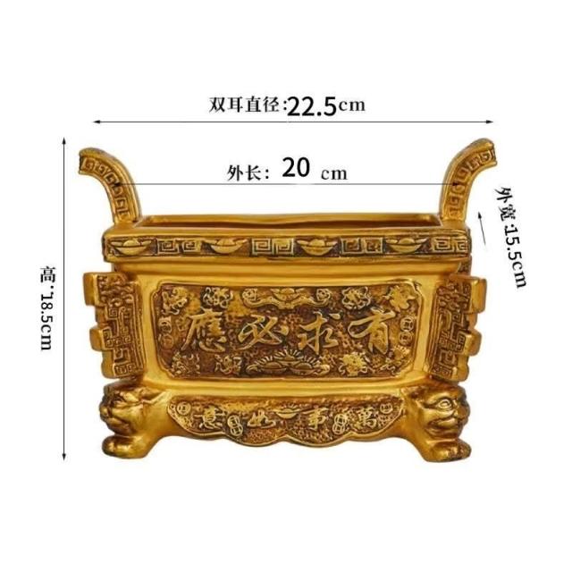 純銅香爐香爐鼎香爐供佛香爐淨香爐插香爐神明爐大號長方形香爐祖先香爐