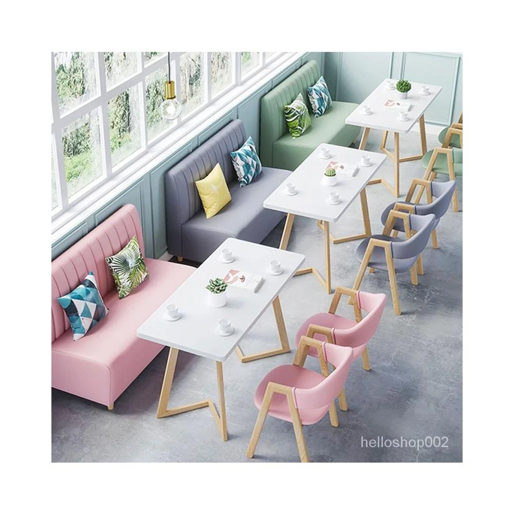 免運 精品 網紅奶茶店卡座沙發咖啡廳火鍋商用餐飲傢具圓桌椅子組閤