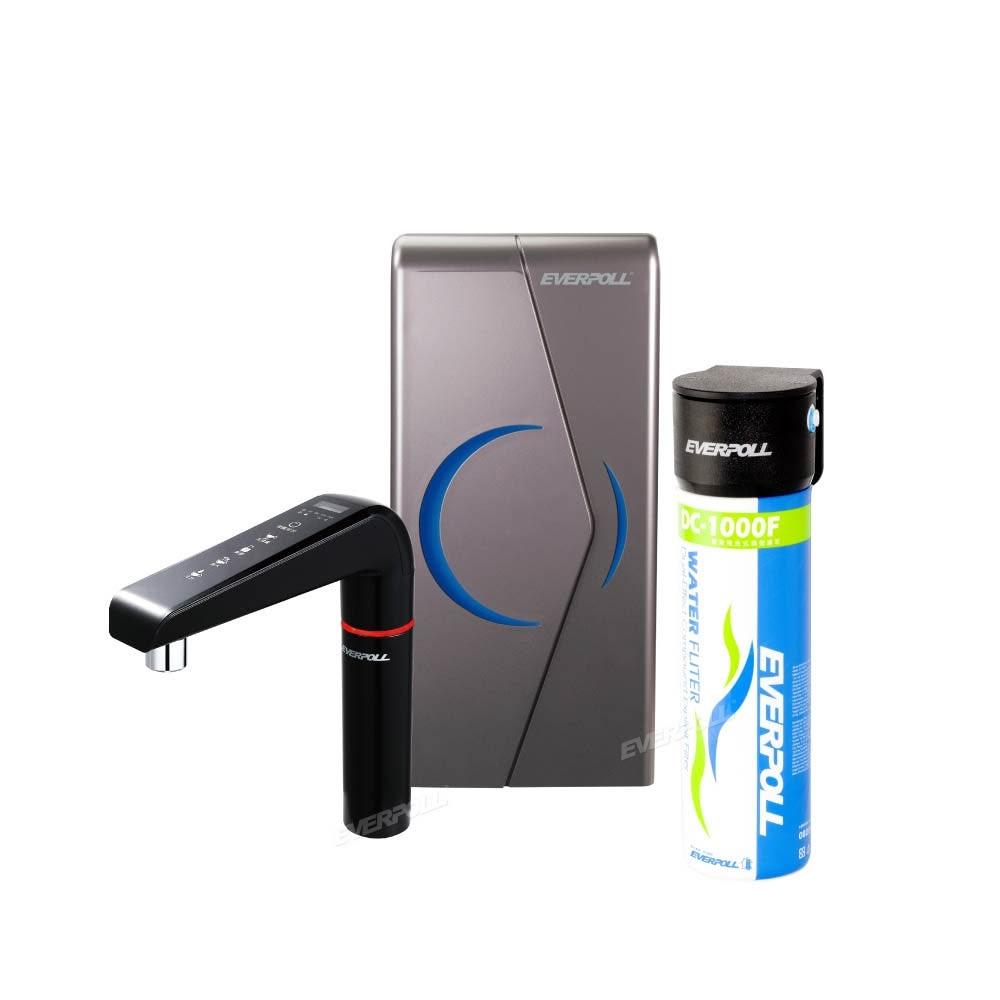 【EVERPOLL】廚下型雙溫UV觸控飲水機+單道雙效過濾組(EVB-298-E+DC-1000)