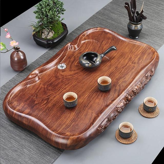 中国　花梨葡萄木　敷板　飾台　煎茶台　C　R3605 P122☆時代煎茶道具 自然木 花梨葡萄杢唐木花台/唐物天然木