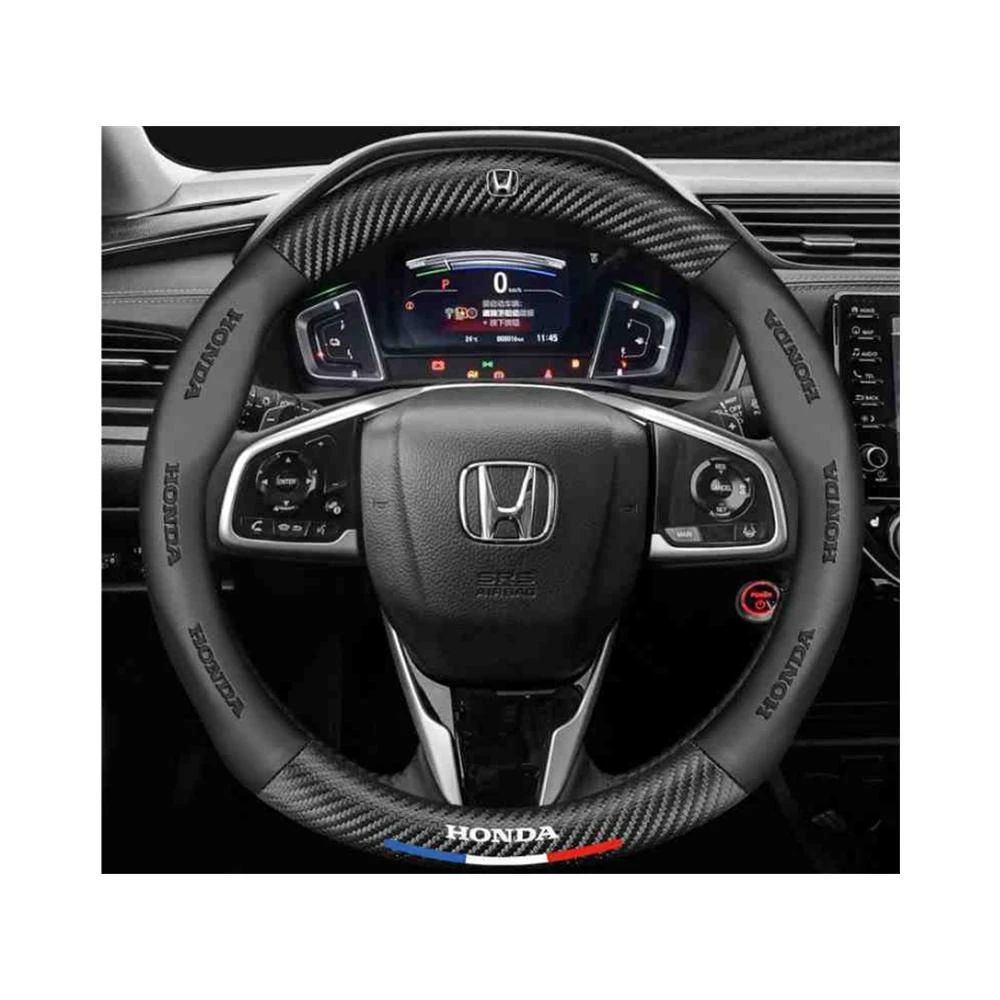 本田方向盤套3D壓印四季車把套 防滑套 CRV HRV Fit CIty CIvic Accord ODyssey VEZEL CRZ 專用納帕皮車把套