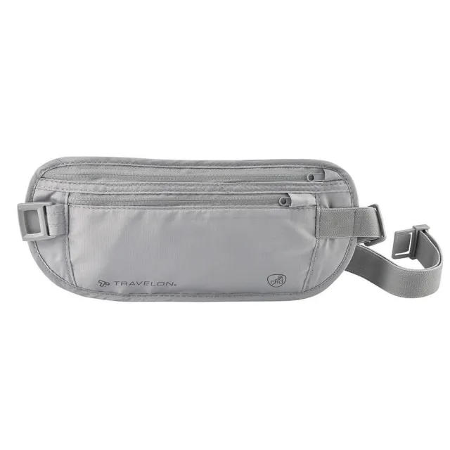 【Travelon】美國 防盜包 RFID BLOCKING 貼身腰包 隱形腰包 灰 TL-12997