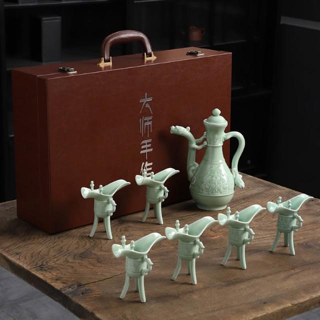 汝瓷绿釉高爵杯　酒器 爵杯 古玩 旧家収蔵 爵 陶芸　古美術品 汝瓷绿釉高爵杯 酒器 爵杯 古玩 旧家収蔵 爵 陶芸