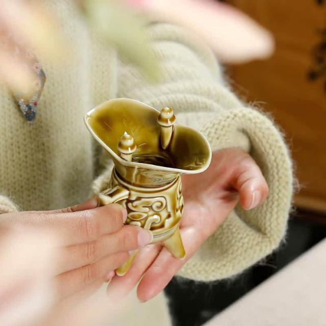 漢式仿古白酒分酒器陶瓷酒壺中式高檔爵杯家用白酒小酒杯酒具禮盒