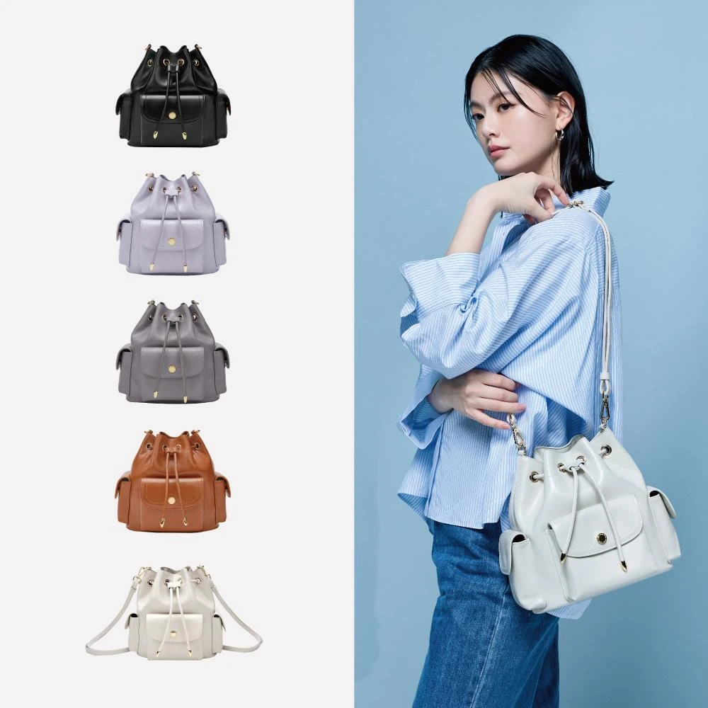 ★S'AIME★菱格絎縫束口水桶包 バケツ型ハンドバック/送料込 S'AIME】SAIME 東京企劃菱格絎縫束口水桶包