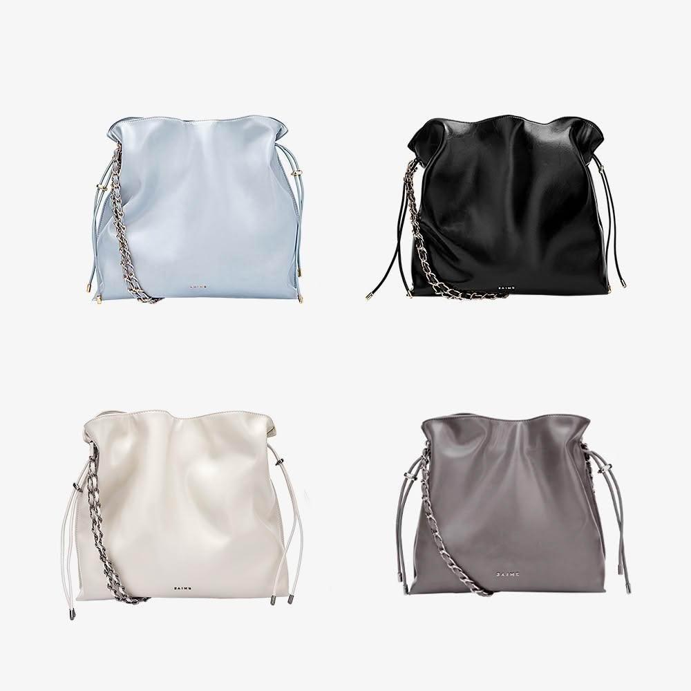 ★S'AIME 2WAY抓皺束口流浪包 巾着型 ショルダーバック/送料込 S'AIME 2WAY抓皺束口流浪包｜ S'AIME東京企劃