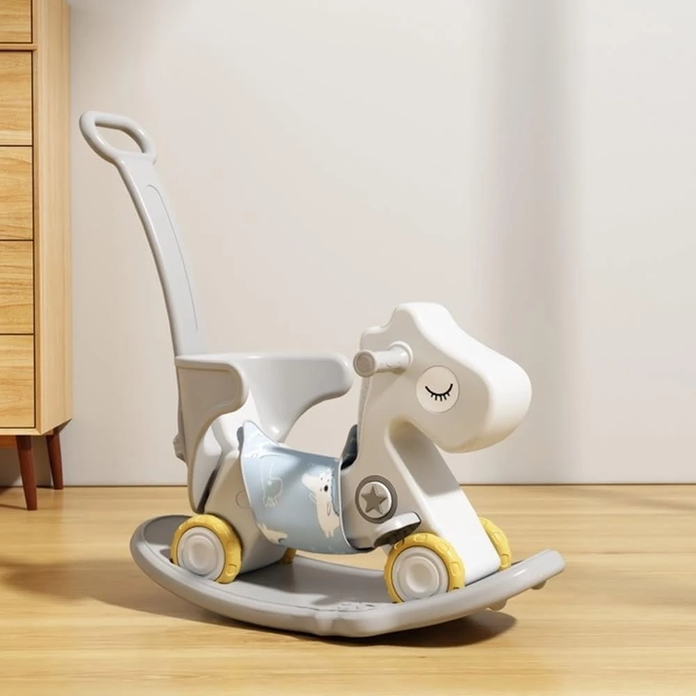 【LEMU 樂牧】搖搖馬加大賽車輪加厚加大底盤(可滑行可搖搖可手推/三色可選）)