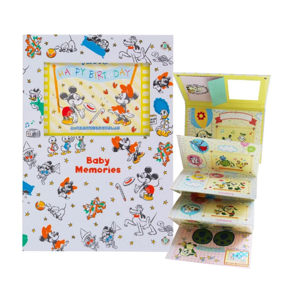 【Disney 迪士尼】迪士尼Disney 米奇 書型身高計／日本直送 成長紀錄本 嬰幼兒身高尺 彌月禮物 0-1歲適用 附貼紙【B&B幸福雜貨