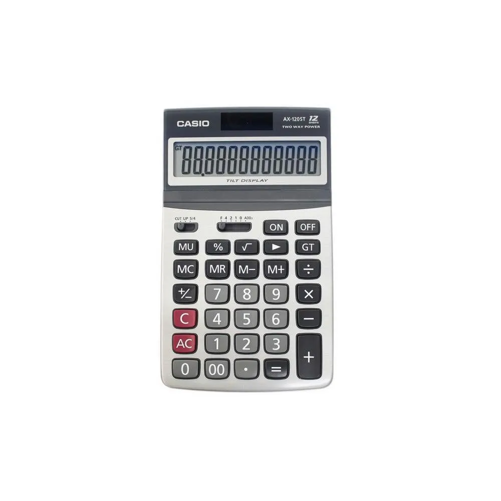 【CASIO 卡西歐】CASIO 卡西歐 AX-120ST 12位數計算機 /一台入 商務型計算機 中長型 螢幕角度可調整