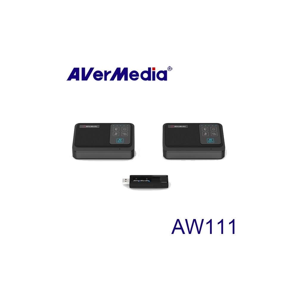 【AVerMedia 圓剛】AW111 5.8GHz 一對二無線收音麥克風組