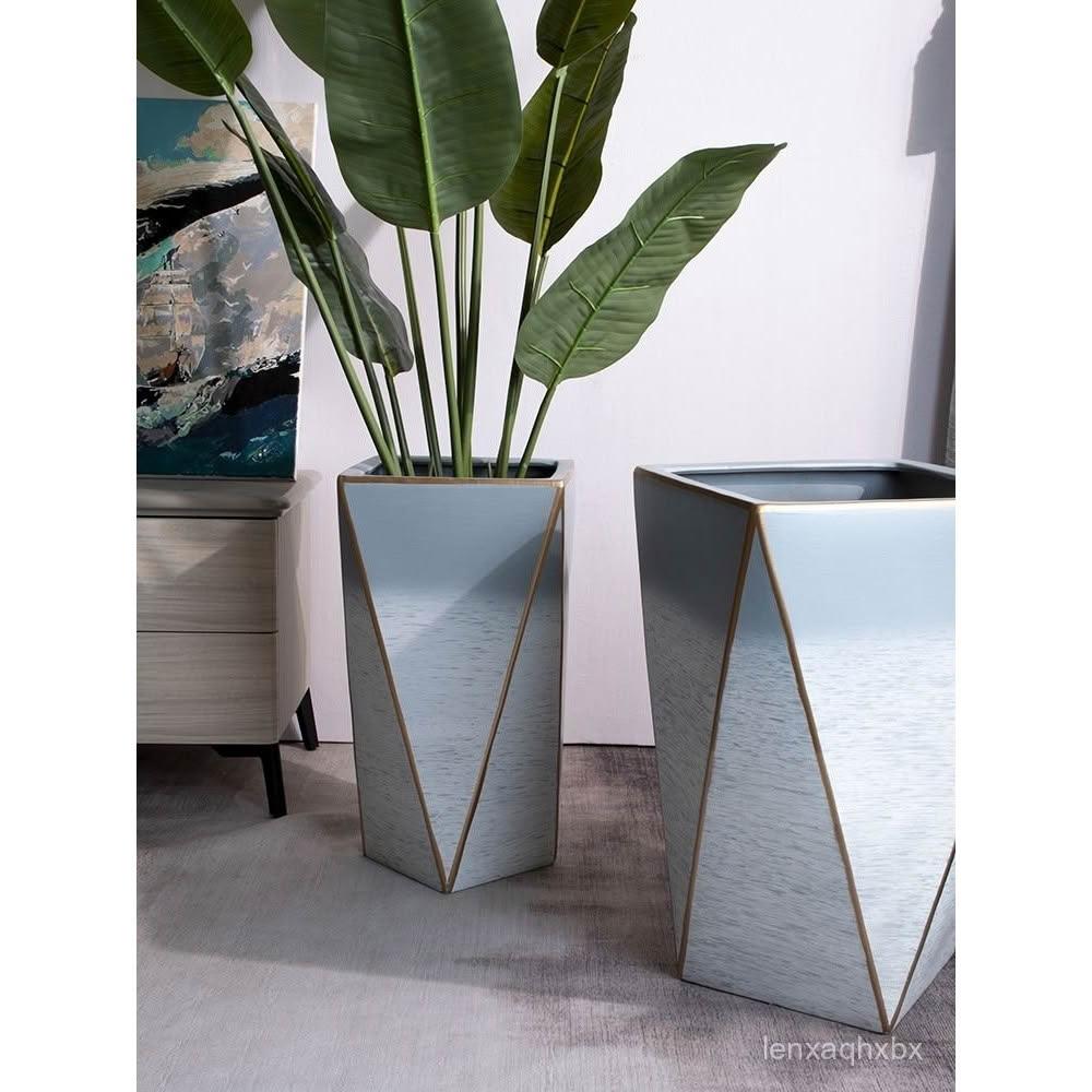 大型盆栽大　花台　貝模様 産地直送 白鳥花 Mサイズ 鉢色 若草（受け皿セット）／山形