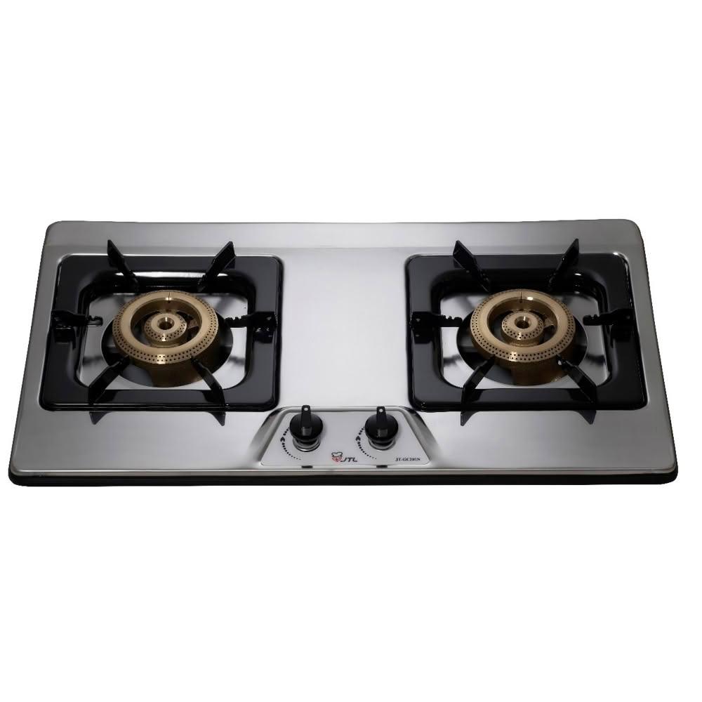 【喜特麗】(全省安裝)二口不鏽鋼檯面爐瓦斯爐桶裝瓦斯JT-GC201S-LPG