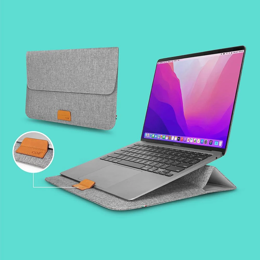 【COZI】纖薄支架電腦包 筆電包 保護套 收納包 - 適用13 14 16吋M1~M4 MacBook Air Pro Max